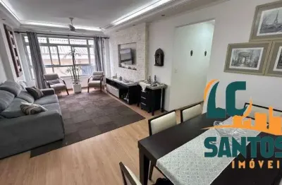 Apartamento com 2 dormitórios, dependência completa e garagem fechada em santos .