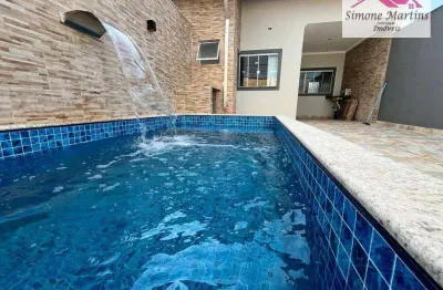 Casa com 2 carros à venda, 70 m² por r$ 359.000 - balneário regina maria - mongaguá/sp