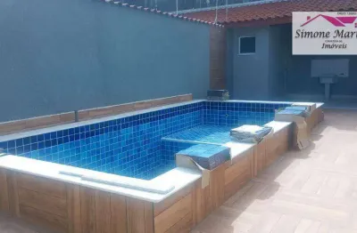 Belíssima casa nova com psicina, 3 dormitórios à venda, por r$ 490.000 - balneario raul cury - itanhaém/sp