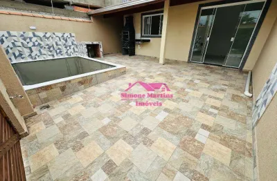 Casa nova lado praia com 02 dormitórios e piscina na praia de itanhaém