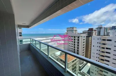 Apartamento novo com vista lateral para o mar na praia de mongaguá