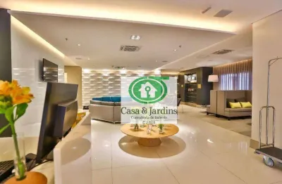 Flat no bairro pompeia - santos/sp, 25m² -uma quadra da praia - à venda