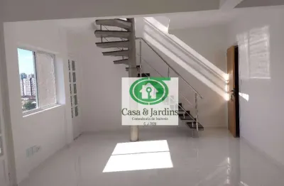 Cobertura com 2 dormitórios à venda, 140 m² - vila belmiro - santos/sp