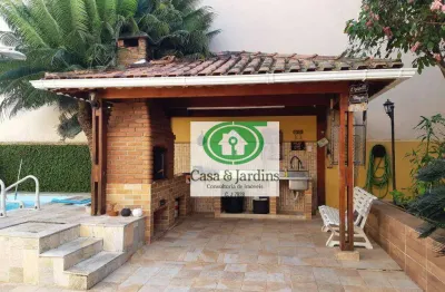 Magnifica casa 4 dormitorios + edicula e piscina - (terreno 8x50) - campo grande / santos