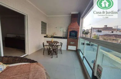 Linda casa sobreposta alta - 3 dormitórios (2 suites). sala c/ varanda gourmet e garagem p/ 2 carros - embaré, santos/sp.
