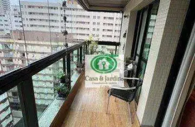 Frente ao mar - apartamento 3 dormitórios locação 110 m² -  pompéia - santos/sp