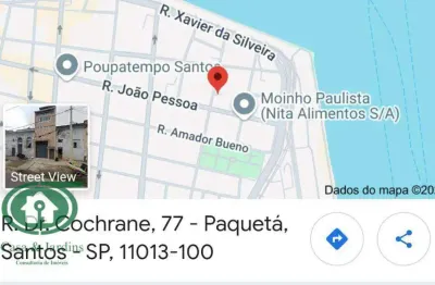 Terreno comercial à venda na Rua Doutor Cochrane, 77, Paquetá, Santos