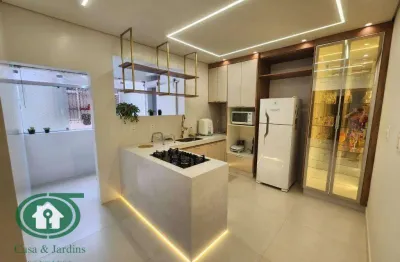 Apartamento reformado com 2 dormitórios e suíte à venda em santos na ponta da praia – 83m², 1º andar, vaga fechada