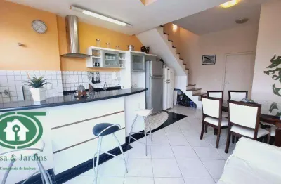 Apartamento duplex 2 dormitórios para alugar, 80 m²  - gonzaga - santos/sp