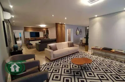 Apartamento mobiliado 4 dormitórios à venda, 233 m²  - boqueirão - santos/sp