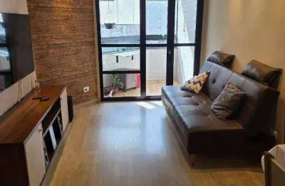 Apartamento mobiliado 2 dormitórios para alugar, 74 m² - pompéia - santos/sp