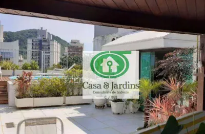 Cobertura com 2 dormitórios à venda, 200 m² por r$ 900.000,00 - jardim las palmas - guarujá/sp