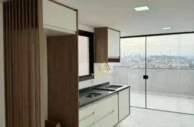 Cobertura com 2 dormitórios à venda, 77 m² por r$ 495.000,00 - parque erasmo assunção - santo andré/sp