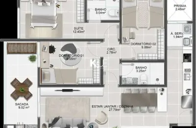 Apartamento com 3 quartos à venda na rua joão meirelles, --, abraão, florianópolis por r$ 1.285.000