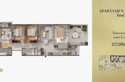 Apartamento com 3 quartos à venda na rua sérgio gil, --, balneário, florianópolis por r$ 1.798.075