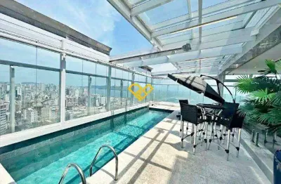 Cobertura triplex 4 quartos para locação em santos - sp