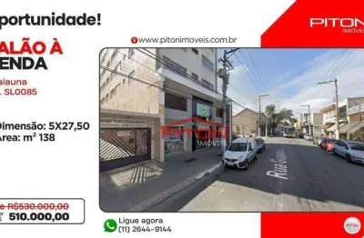 Salão à venda, 137 m² por r$ 510.000,00 - penha - são paulo/sp