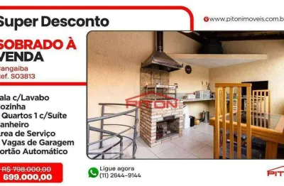 Sobrado com 3 dormitórios à venda, 230 m² por r$ 850.000,00 - cangaíba - são paulo/sp