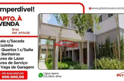 Apartamento com 2 quartos à venda na Rua Domingos Paiva, 206, Brás, São Paulo