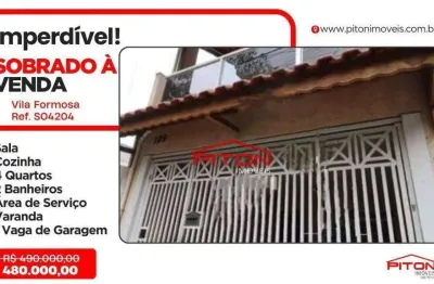 Sobrado com 4 dormitórios à venda, 125 m² por r$ 450.000,00 - vila formosa - são paulo/sp