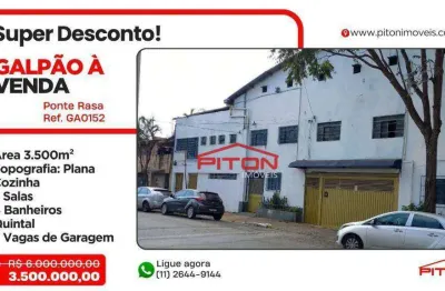 Barracão / Galpão / Depósito com 5 salas à venda na Rua Padre Tiago Alberione, 30, Ponte Rasa, São Paulo