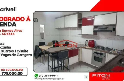 Sobrado com 3 dormitórios à venda, 197 m² por r$ 775.000,00 - vila buenos aires - são paulo/sp