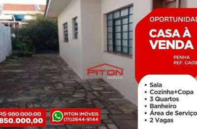 Casa com 3 quartos à venda na Rua Maria Emília, 166, Penha, São Paulo