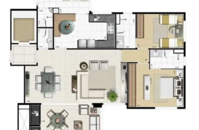 Apartamento à venda em campinas, loteamento alphaville campinas, com 2 suítes, com 113 m²