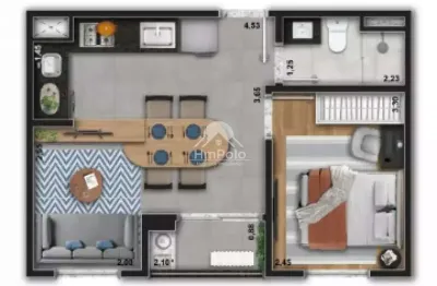 Apartamento à venda em campinas, mansões santo antônio, com 1 quarto, com 35 m², mansões residencial