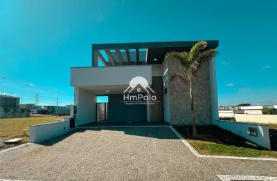 Casa à venda em paulínia, parque brasil 500, com 3 suítes, com 201.14 m², santorini residencial club