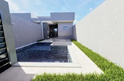 Casa à venda em itanhaém-sp, bairro umuarama: 2 quartos, 1 suíte, 1 sala, 2 banheiros, 2 vagas de garagem, 48,91 m² de área.