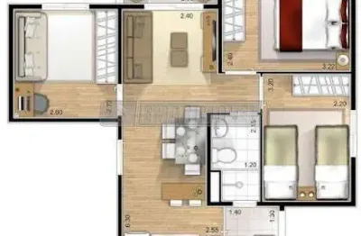 Apartamento com 3 quartos à venda no Jardim Maria Eugênia, Sorocaba 