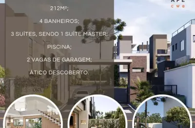 Casa em condomínio fechado com 3 quartos à venda na rua amadeu assad yassim, bacacheri, curitiba, 211 m2 por r$ 1.697.000