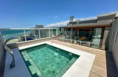 Cobertura duplex com 3 dormitórios sendo 2 suítes  climaizada  com vista mar em praia grande/sp