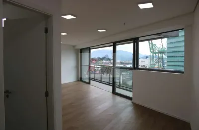 Sala comercial com 70,34m² para locação em edifício em valongo, santos/sp
