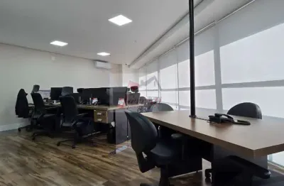 Sala comercial com 71 mobiliada e climatizada no porto de santos