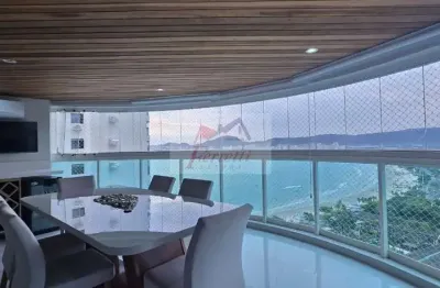 Apartamento com 4 suítes decorada e climatizada - guarujá/sp