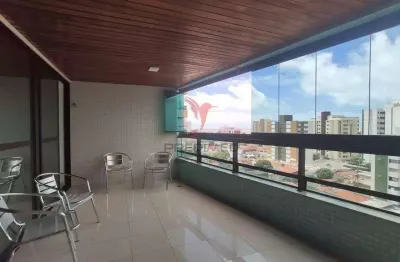 Apartamento com 283 m2, em tambau, 4 suites, 4 vagas de garagem, varandão,  vista mar,