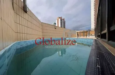 Cobertura com 3 dormitórios sendo 1 suíte, vista mar lateral, 2 vagas, piscina, churrasqueira, perto da praia na Pompéia em Santos por R$ 1.600.000,00