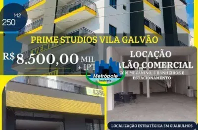 Salão para alugar, 250 m² por r$ 8.500,00/mês - vila galvão - guarulhos/sp