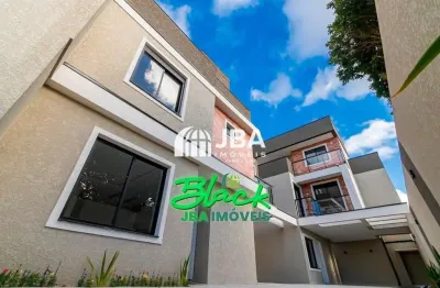 Casa em condomínio fechado com 4 quartos à venda na rua roberto senna, 366, novo mundo, curitiba, 146 m2 por r$ 849.000