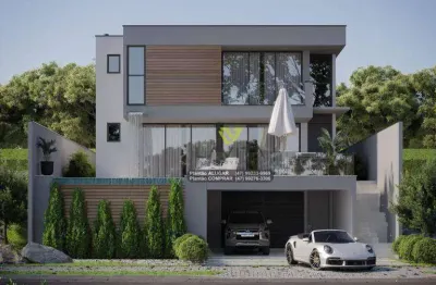 Casa nova a venda no condomínio fechado golden park com 5 suítes, bairro itoupava central - blumenau sc | la vita imóveis