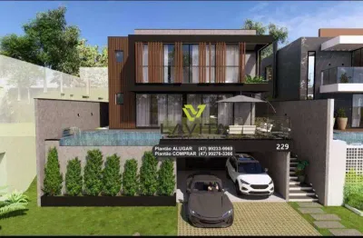 Casa nova a venda no condomínio fechado golden park com 5 suítes, bairro itoupava central - blumenau sc