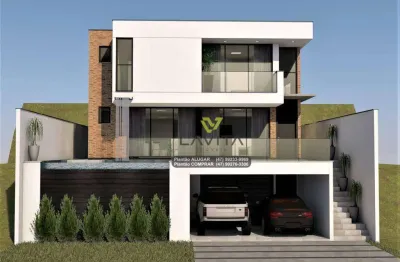 Casa nova a venda no condomínio fechado golden park com 5 suítes, bairro itoupava central - blumenau sc | la vita imóveis