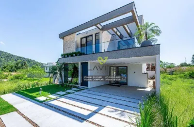 Casa nova de alto padrão a venda com 3 suítes no condomínio paysage privilege - ponta aguda, blumenau sc | la vita imóveis