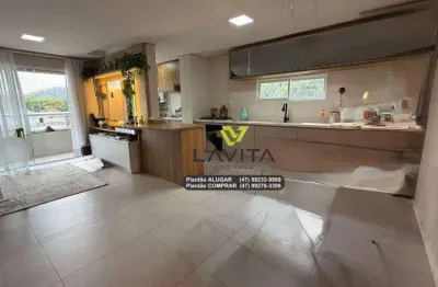 Apartamento com 2 dormitórios para alugar, 86 m² por r$ 2750/mês - garcia - blumenau/sc
