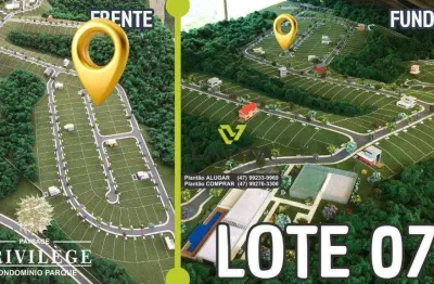 Terreno á venda em condomínio fechado - paysage privilege no bairro ponta aguda em blumenau/sc