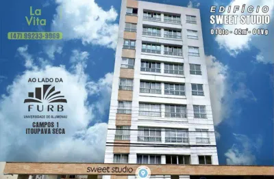Apartamento com 1 dormitório para alugar, 42 m² por r$ 1.850/mês - itoupava seca - blumenau/sc