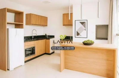 Apartamento 01 dormitório totalmente mobiliado, para aluguel próximo a furb.