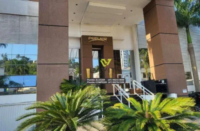 Apartamento para venda no edifício premier no centro de blumenau - totalmente mobiliado com uma vaga de garagem. já alugado, ideal para investidor